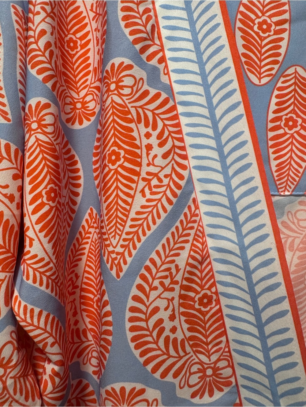 Gretchen Scott Coral & Sky Blue Printed Duster Kimono Jacket Indian Summer M/L - Picture 5 of 7